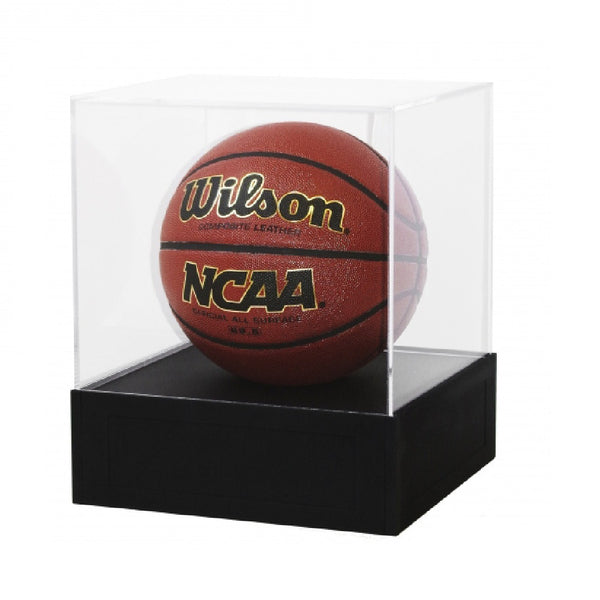 Black Lacquer Lighted Rotating Display Case for Basketball - Chameleon  Woodcrafting