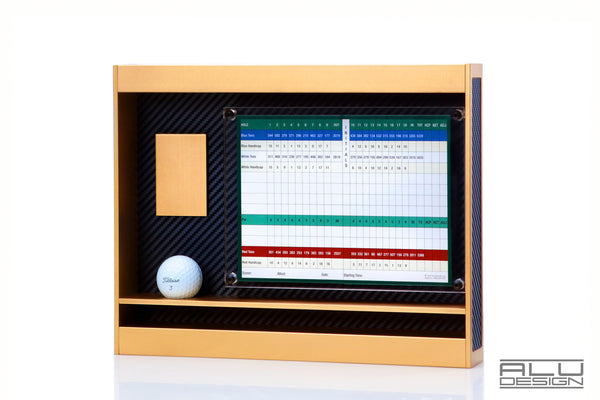 HOLE IN ONE LOW ROUND GOLD BALL DISPLAY CASE - GOLD