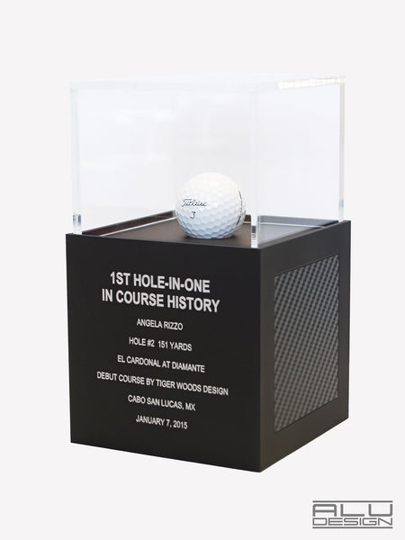Golf Ball Display Case - Cabinet Holder Rack Aluminum - 10