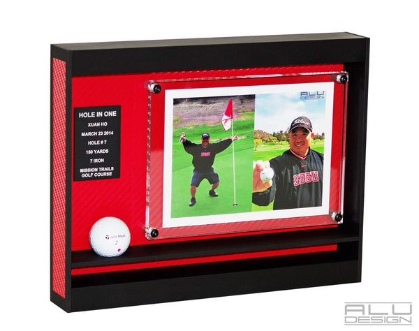 Golf Ball Display Frame - Cabinet Holder Rack Aluminum - 10